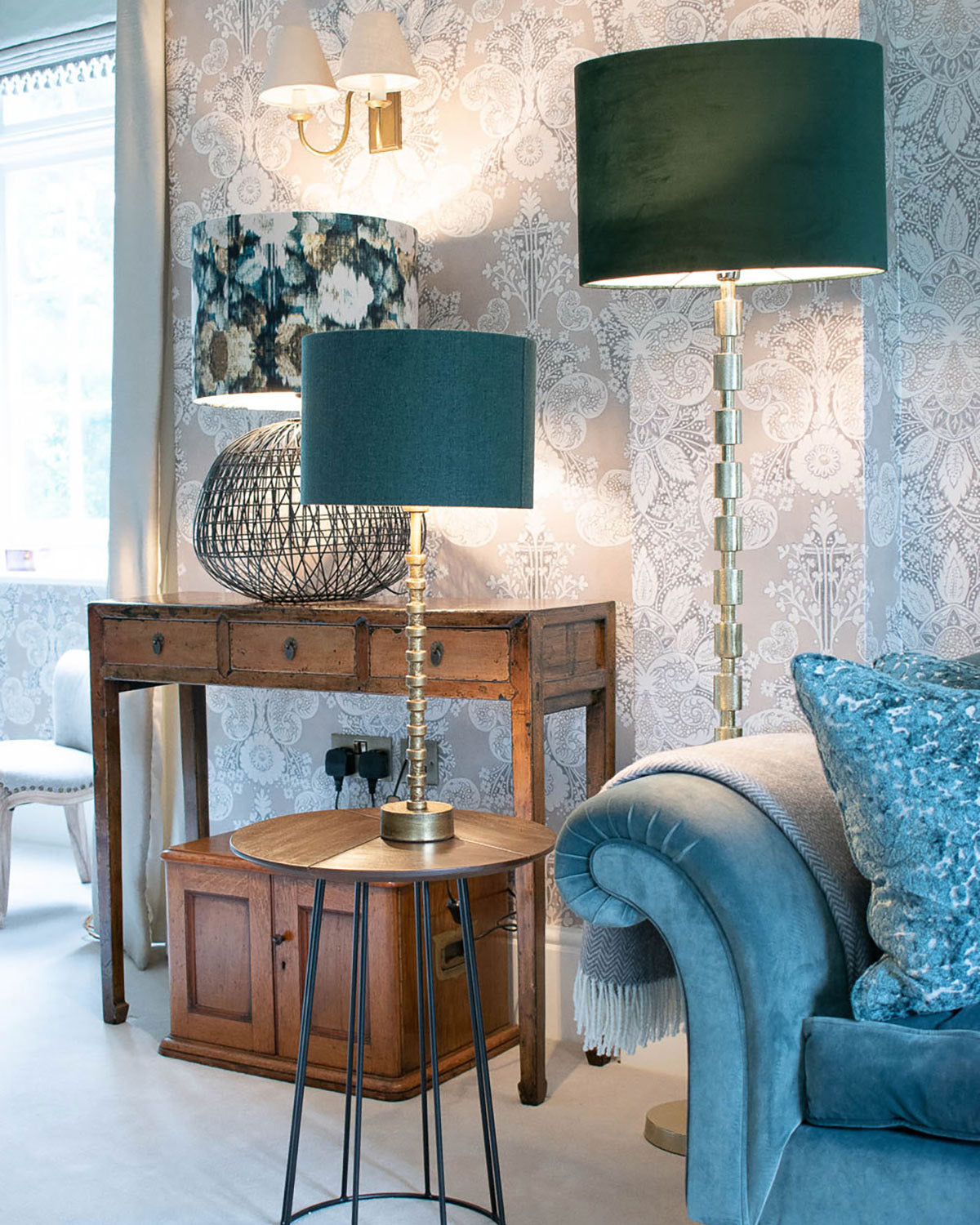 Emerald Green Linen shade