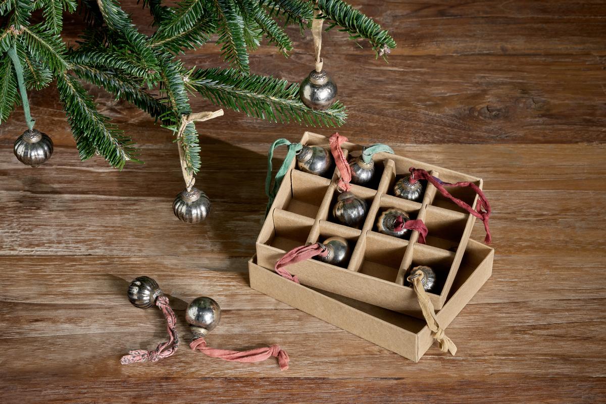 NKUKU - Dew Drop Baubles - Antique Gold - (Set of 12)