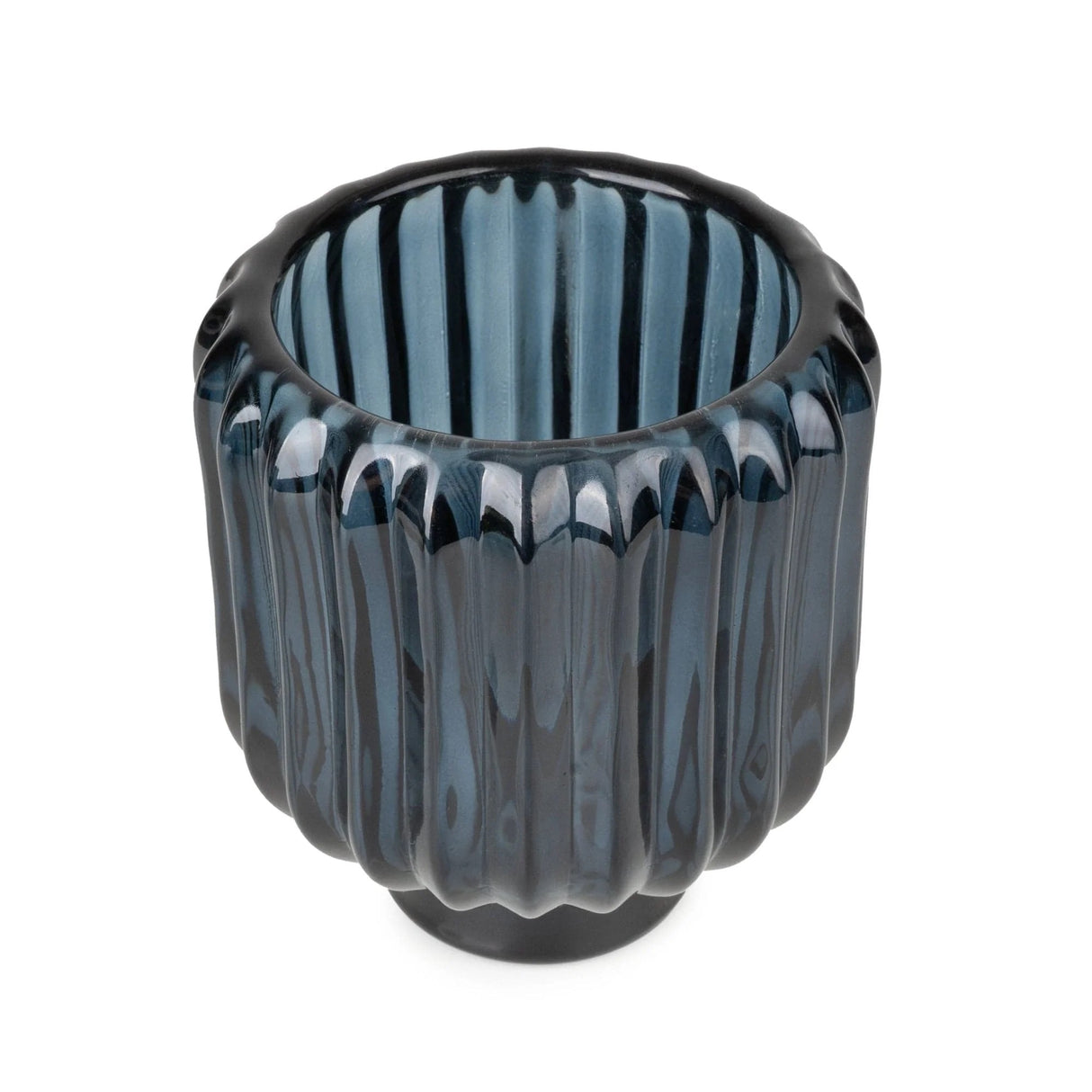 Ridged Glass 2-Way Candleholder  - 3 colours