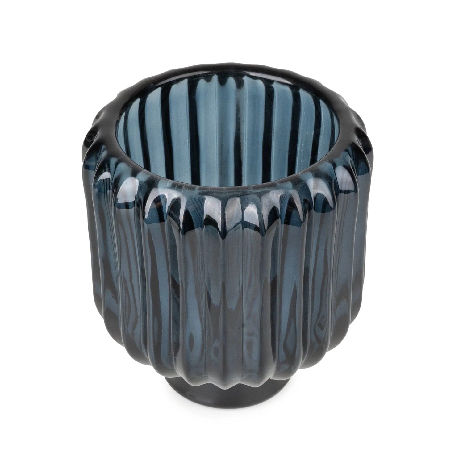 Ridged Glass 2-Way Candleholder  - 3 colours