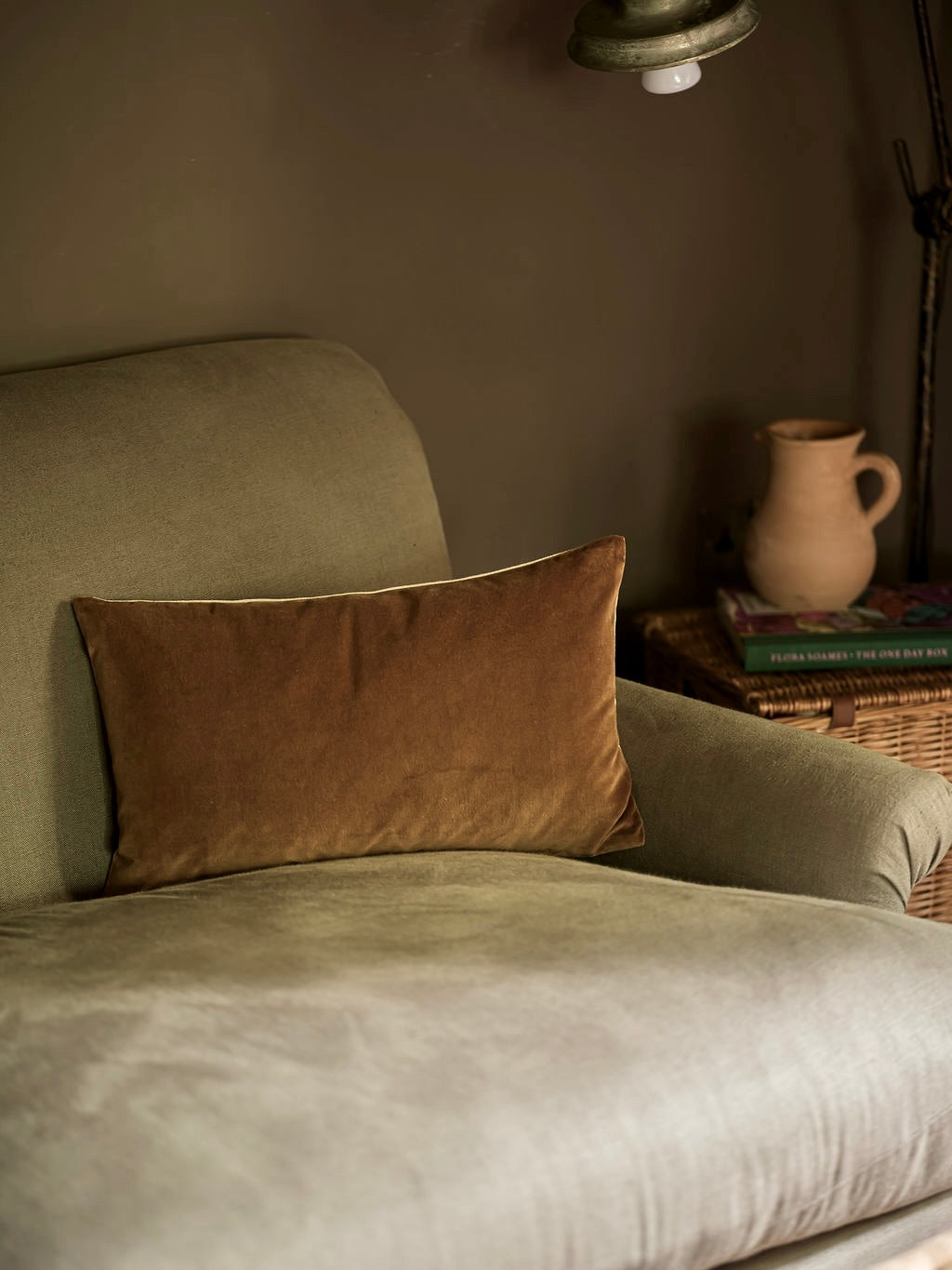 Indian Cotton Velvet Cushion - Ginger - 2 Sizes