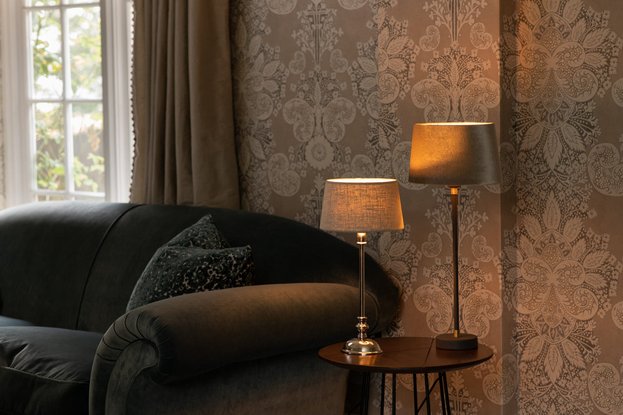 MITHUL Nickel Lamp with Shade