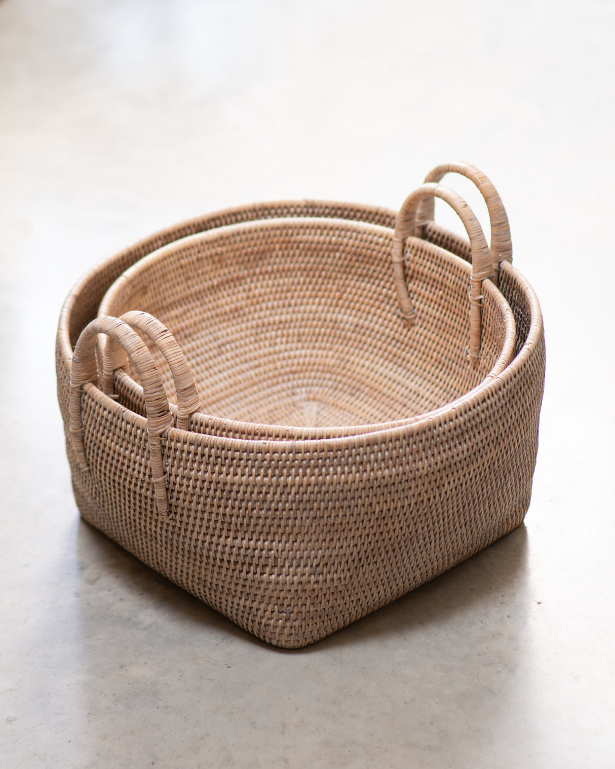 Round Rattan Family Basket - 2 sizes