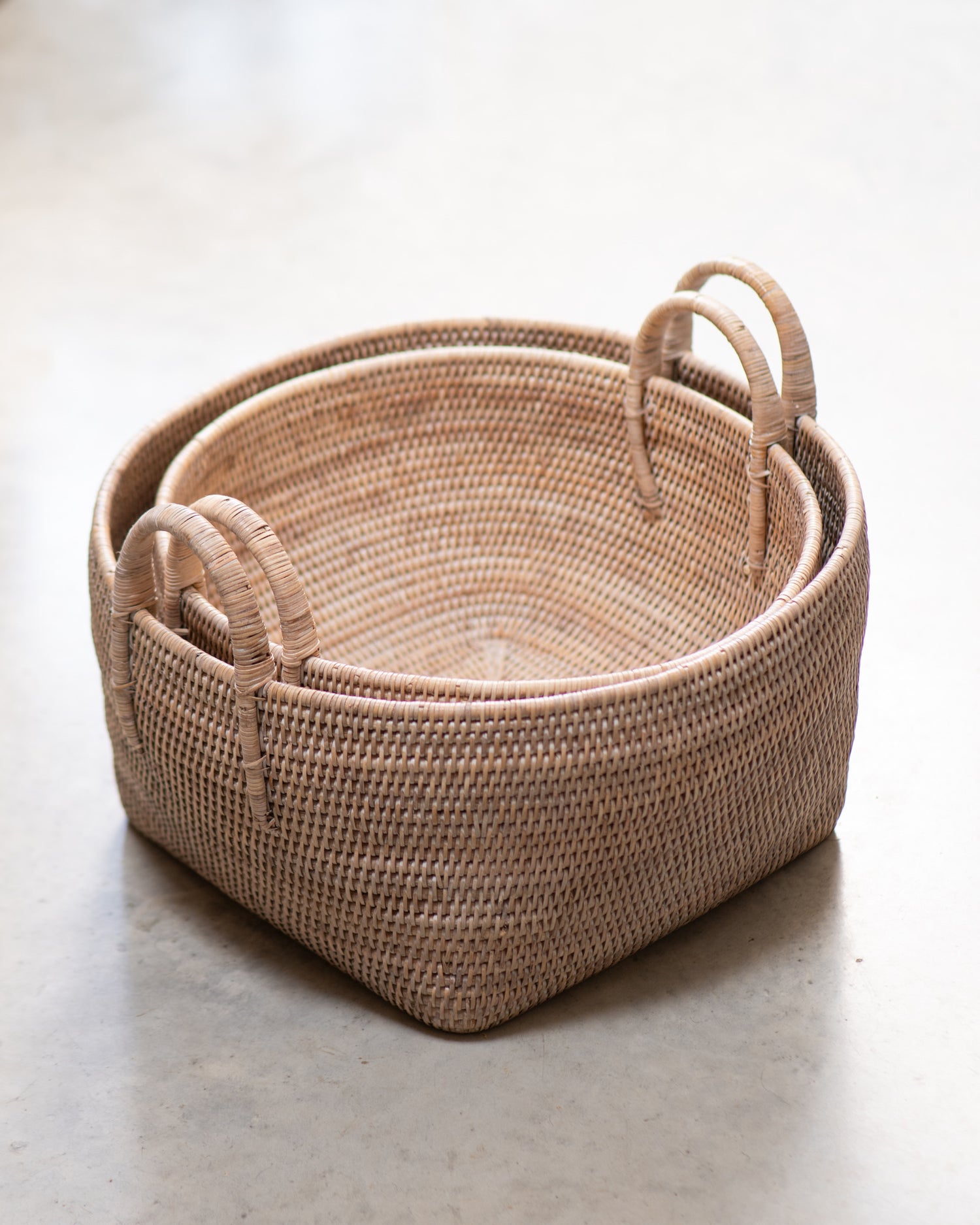 Round Rattan Family Basket - 2 sizes