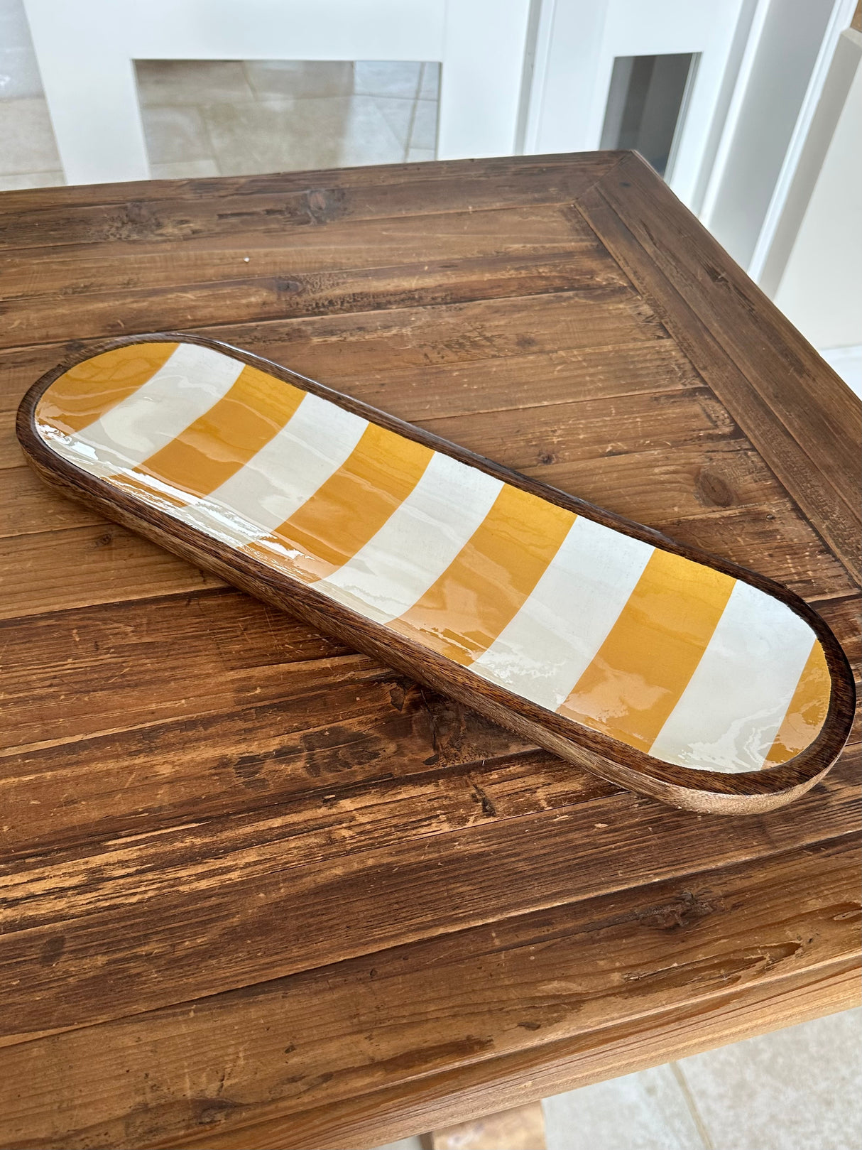Cabana Stripe Enamel Tray 45cm