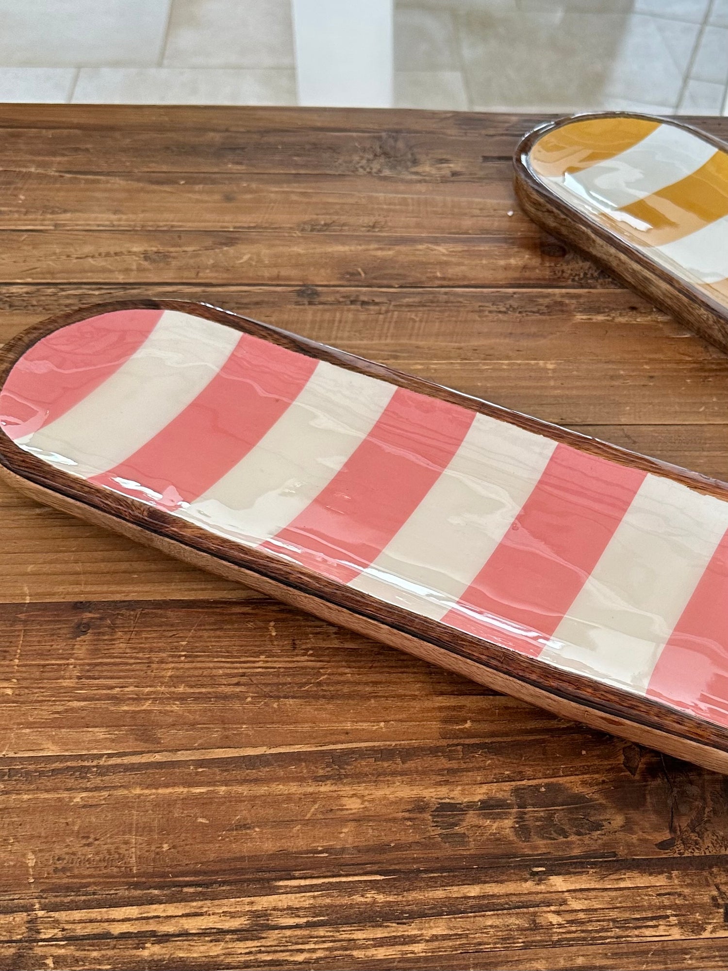 Cabana Stripe Enamel Tray 45cm