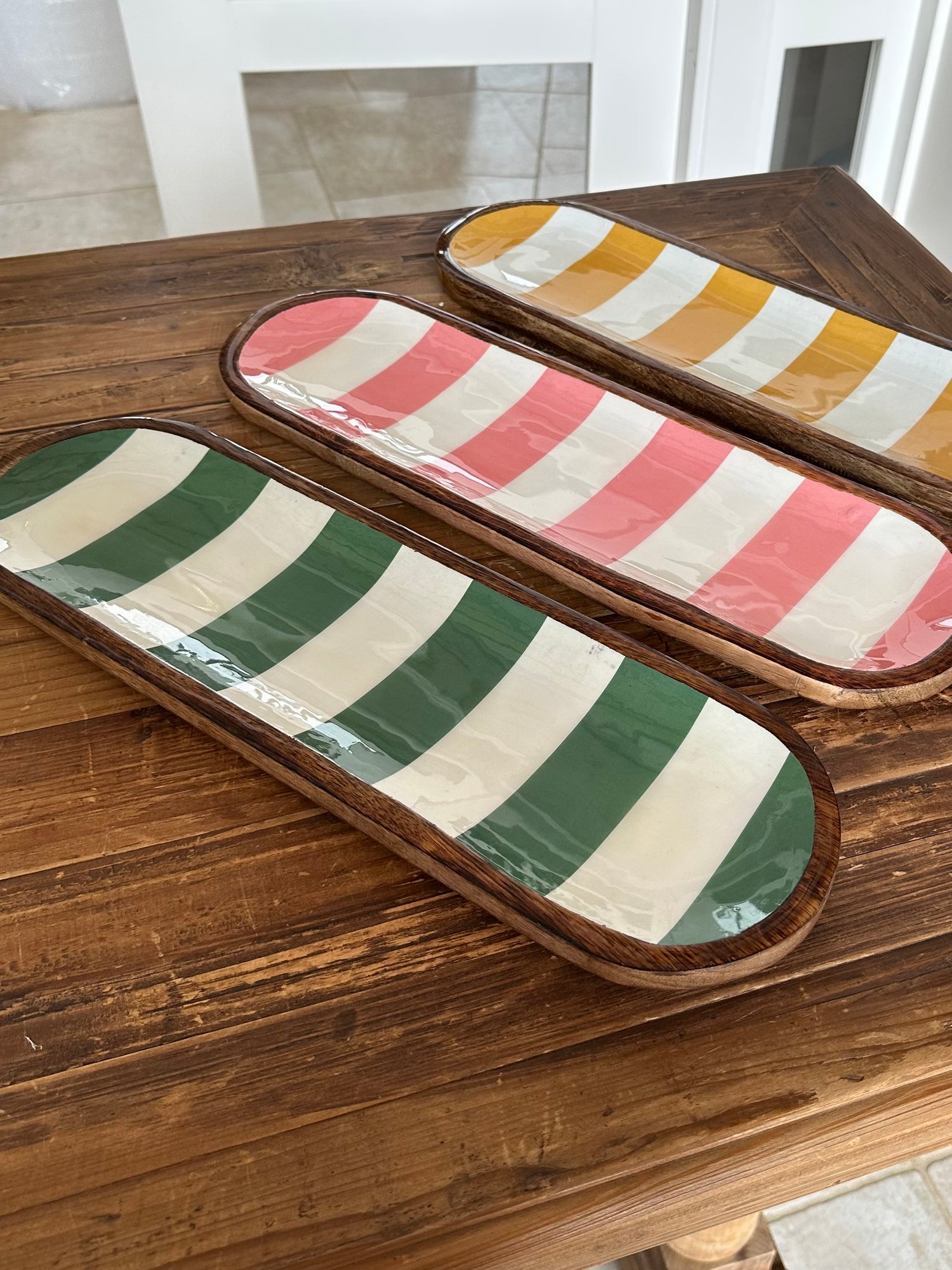 Cabana Stripe Enamel Tray 45cm