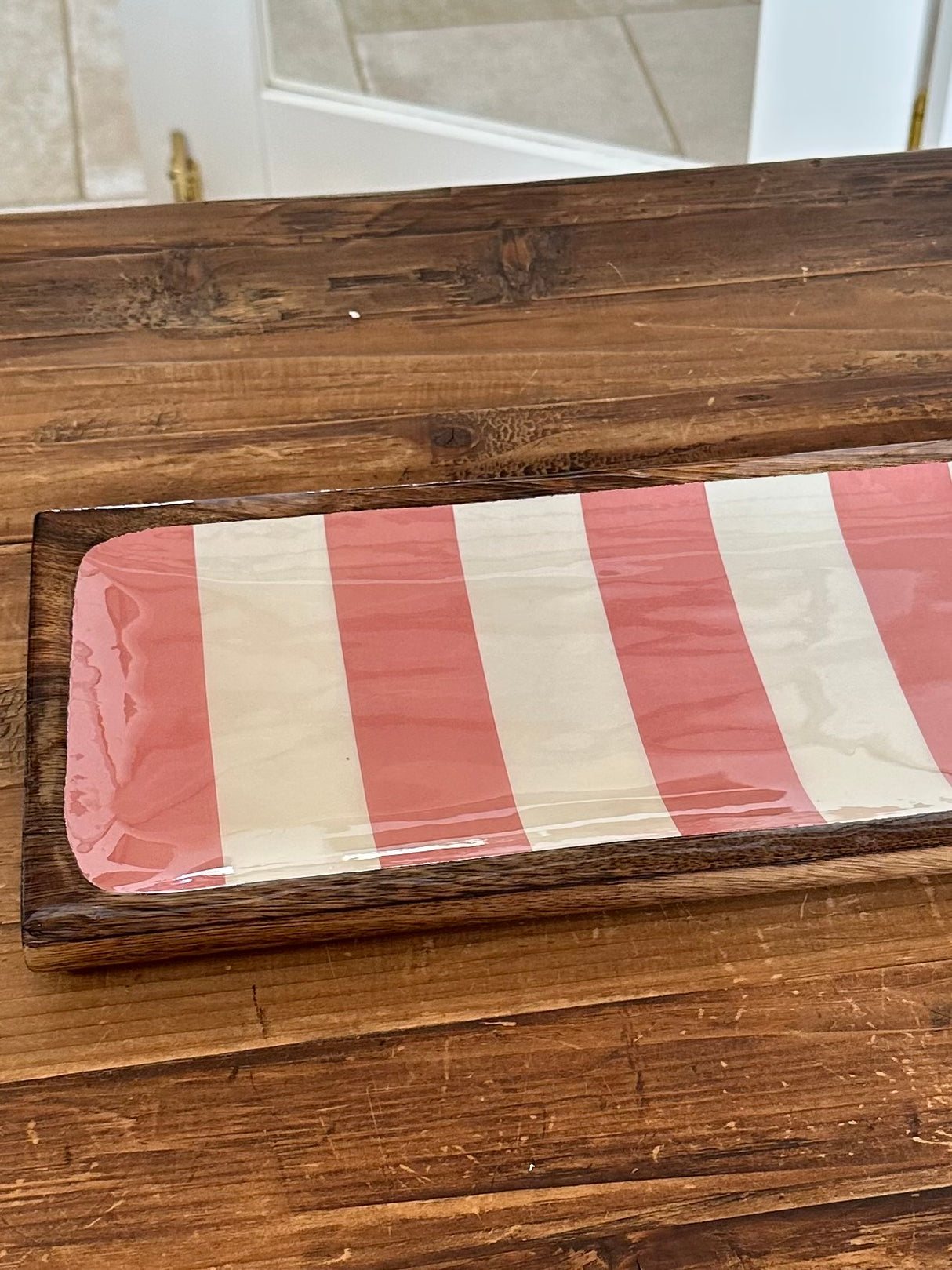 Cabana Stripe Enamel Tray 40cm