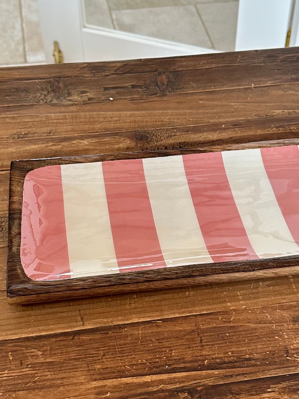 Cabana Stripe Enamel Tray 40cm