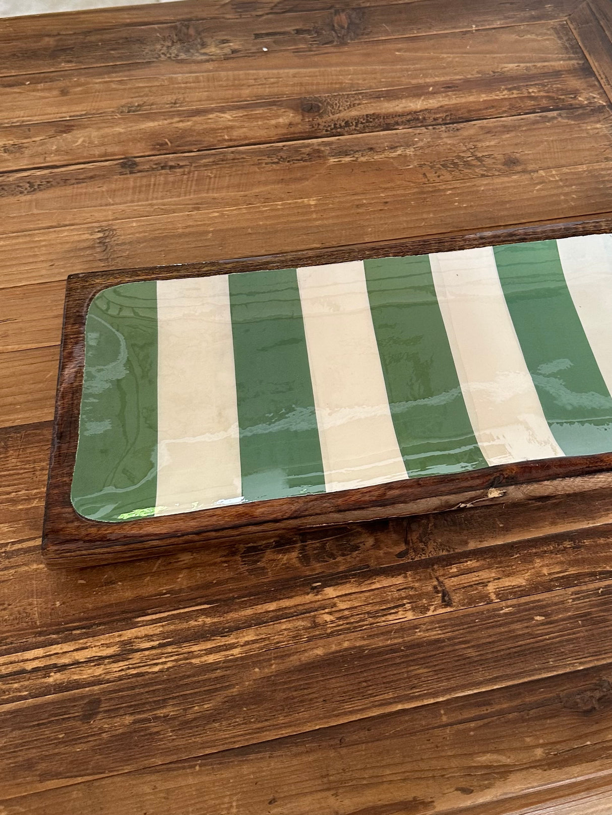 Cabana Stripe Enamel Tray 40cm