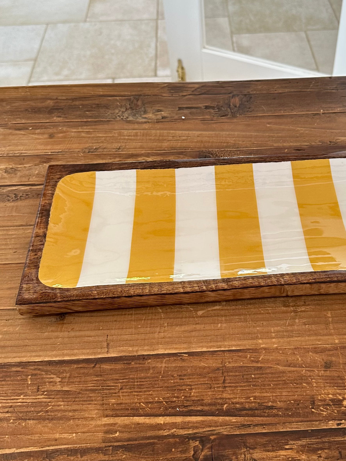 Cabana Stripe Enamel Tray 40cm