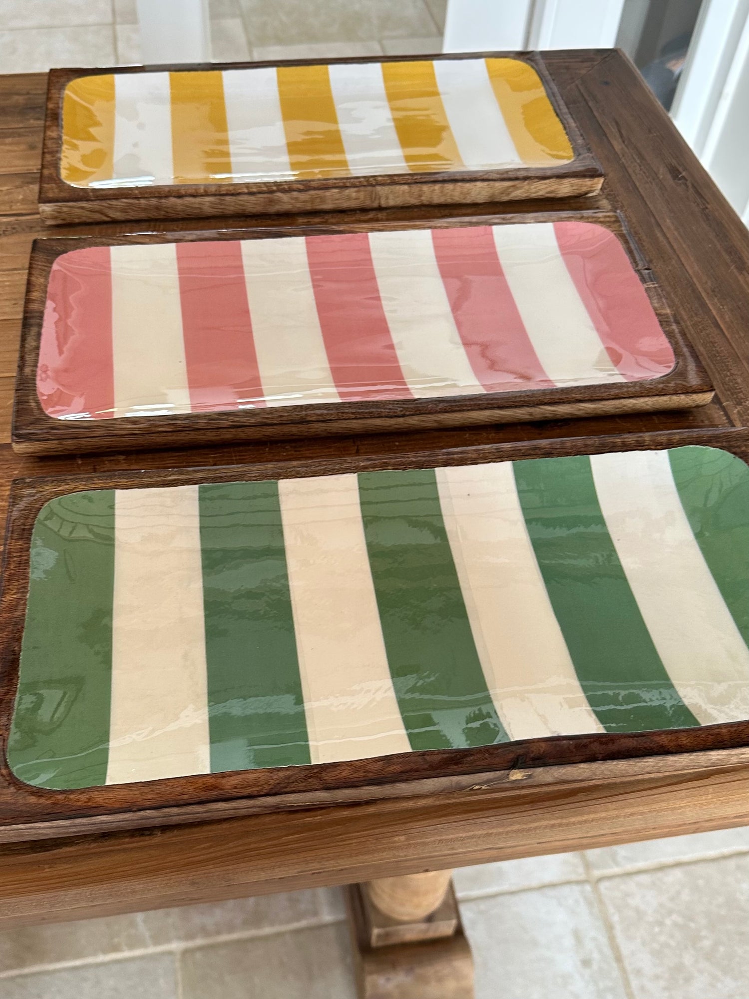 Cabana Stripe Enamel Tray 40cm