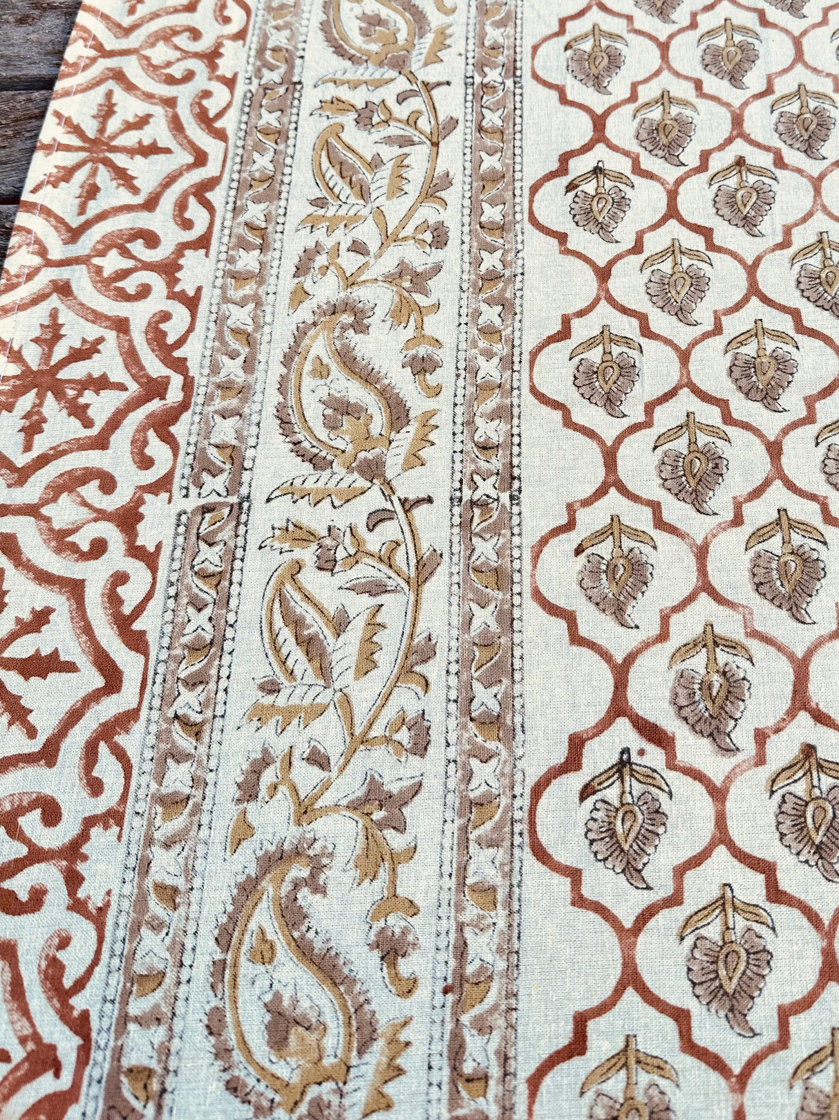 XL - Della Cotton Hand Block Printed Tablecloth