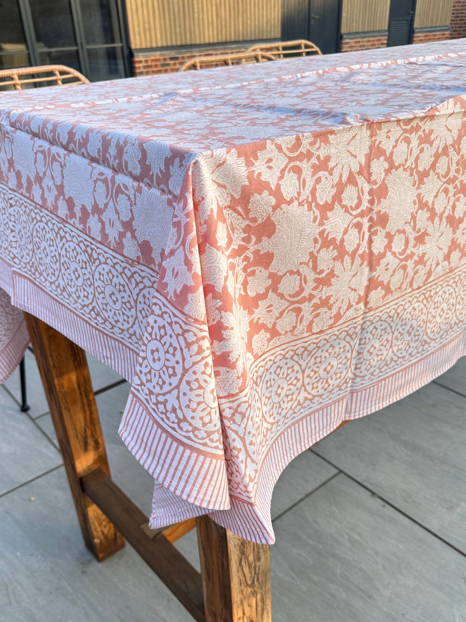 Ella Cotton Hand Block Printed Tablecloth