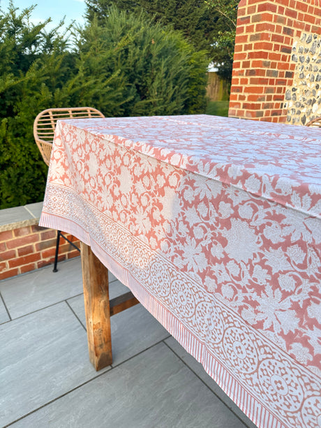 Ella Cotton Hand Block Printed Tablecloth