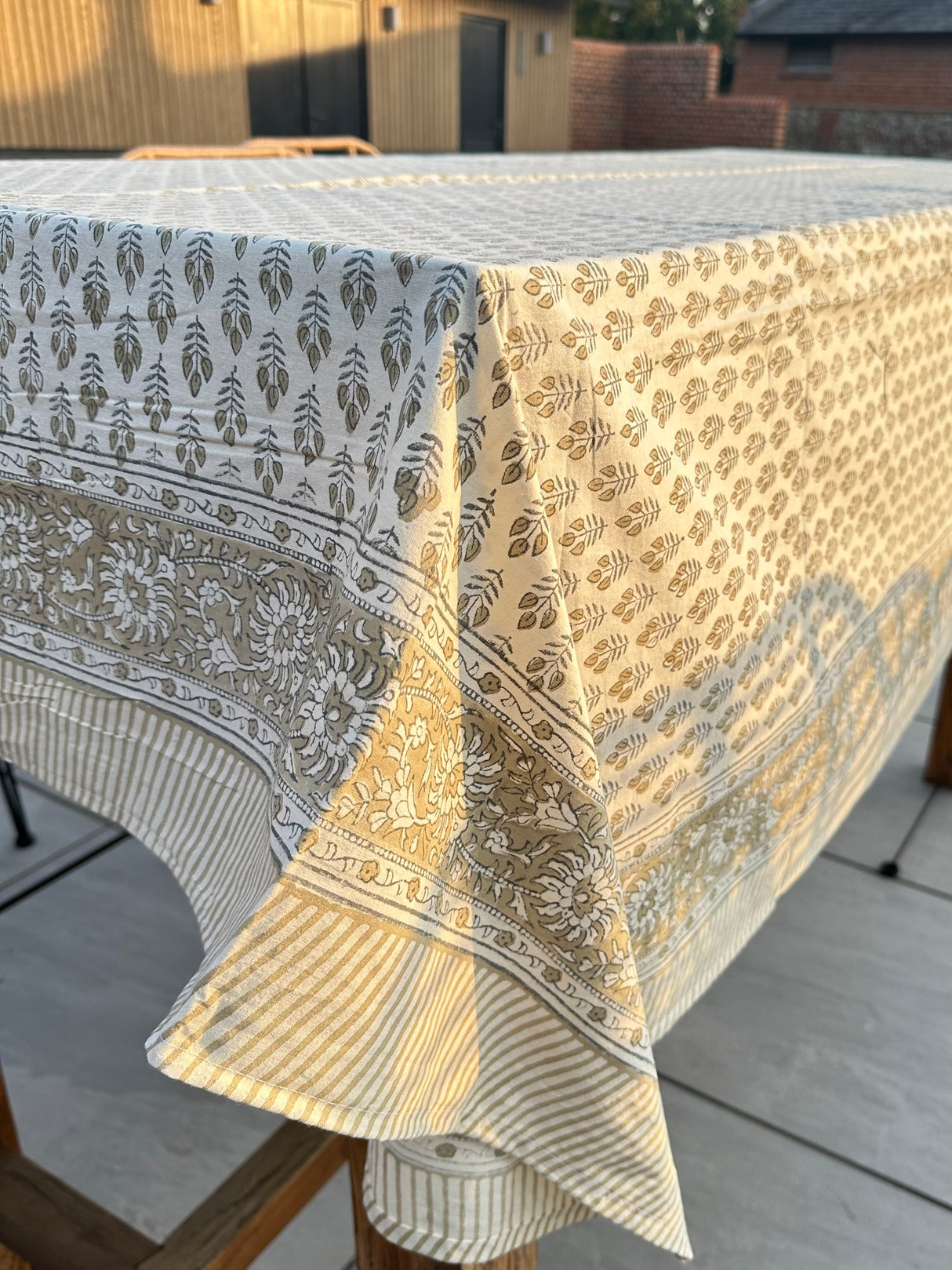 Amber Cotton Hand Block Printed Tablecloth