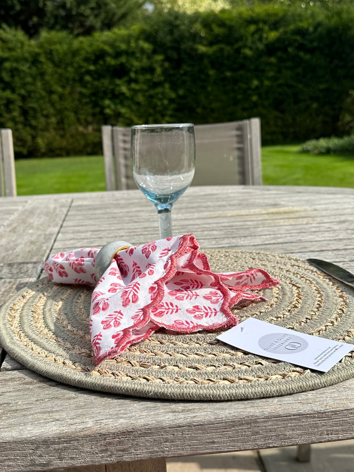Pretty in Pink Hand Block Print Napkin S/4