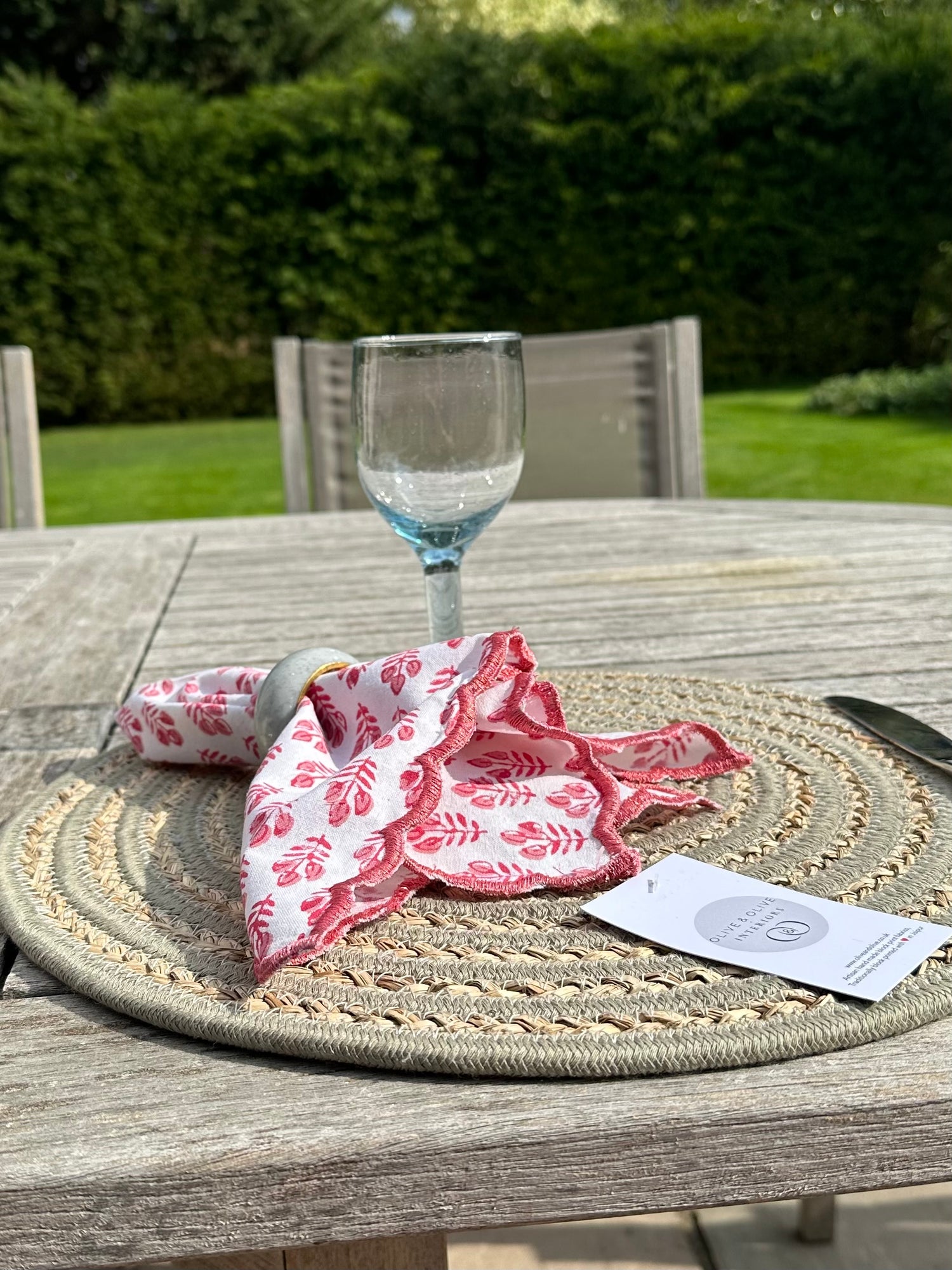 Pretty in Pink Hand Block Print Napkin S/4