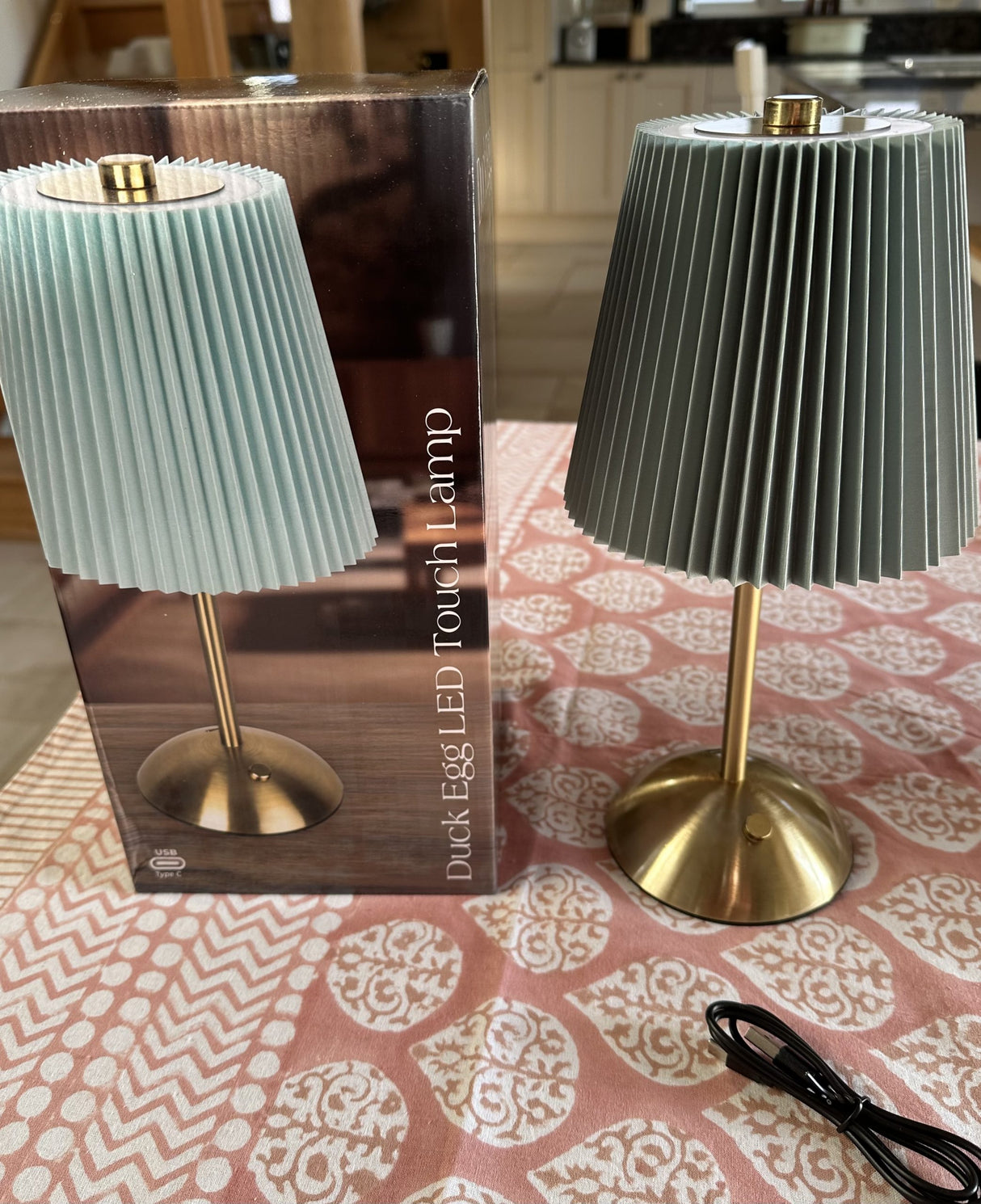 Metal LED Table Lamp - Rechargeable Duck Egg