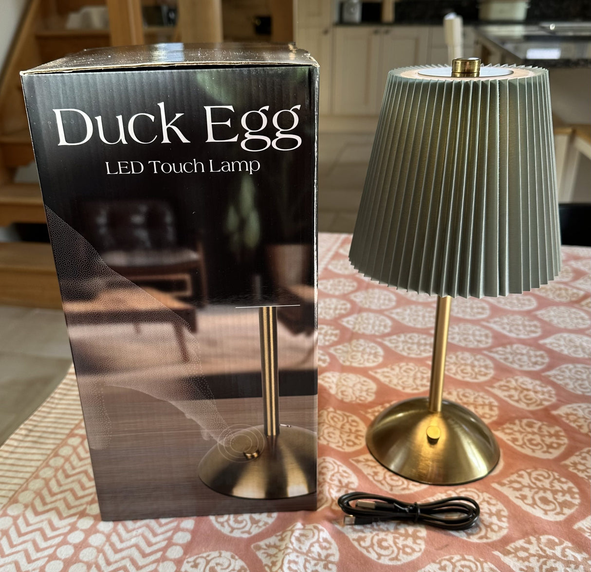 Metal LED Table Lamp - Rechargeable Duck Egg