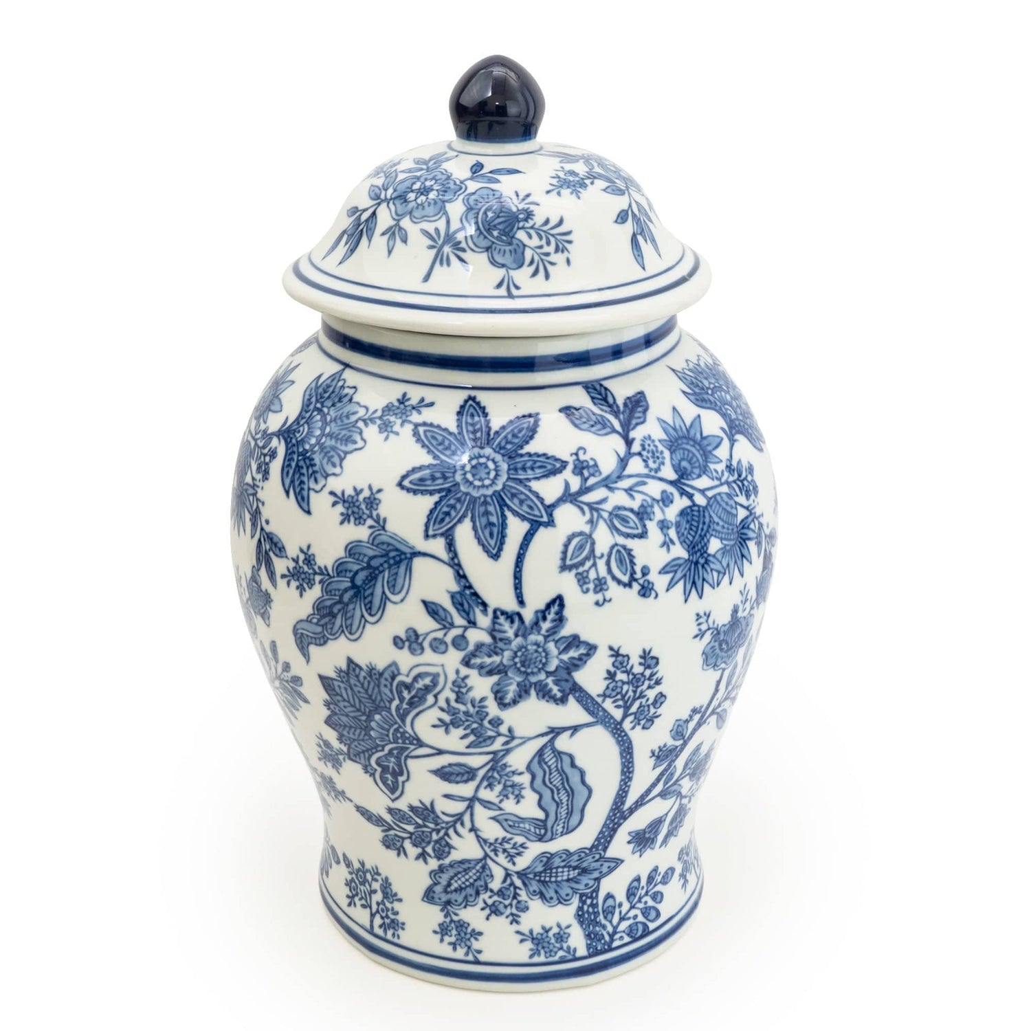 Sumatra Blue & White Large Ginger Jar 14”