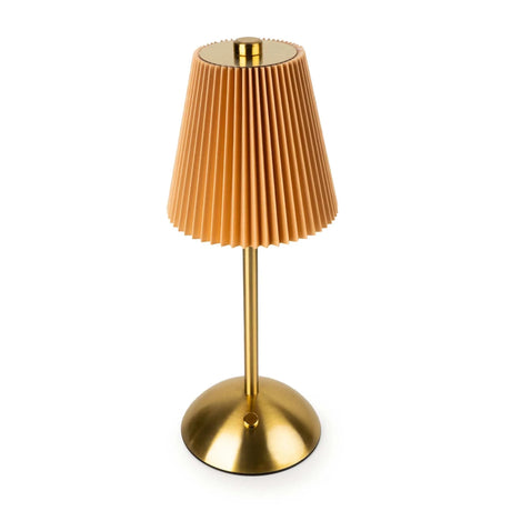 Metal LED Table Lamp - Rechargeable Taupe/Terracotta 30cm