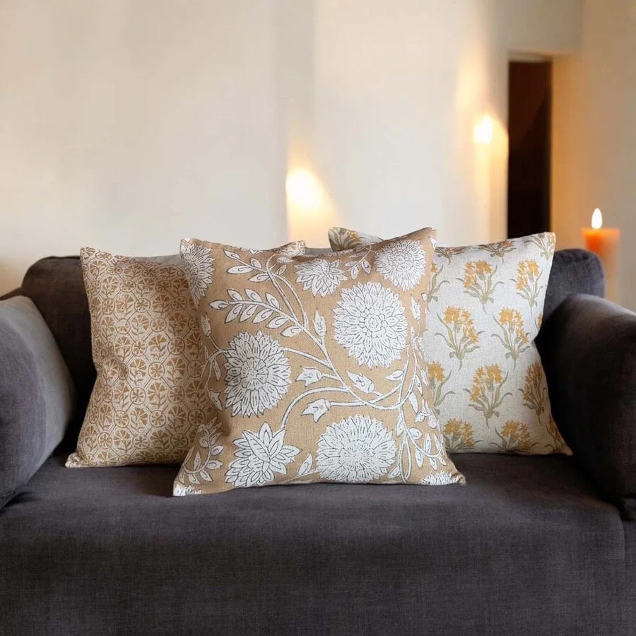 NELLIE, OCHRE CUSHION