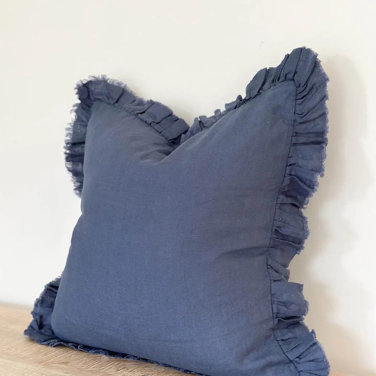 Hallie Blue Cushion 45cm – Ruffle Edge