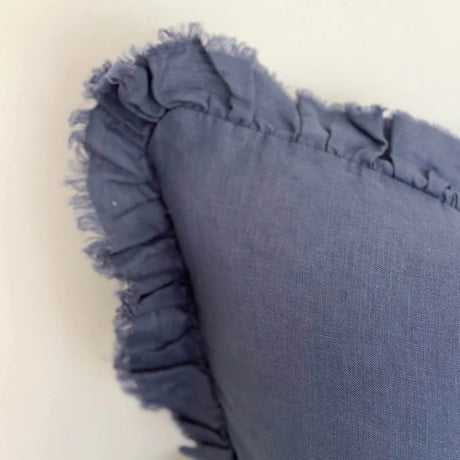 Hallie Blue Cushion 45cm – Ruffle Edge