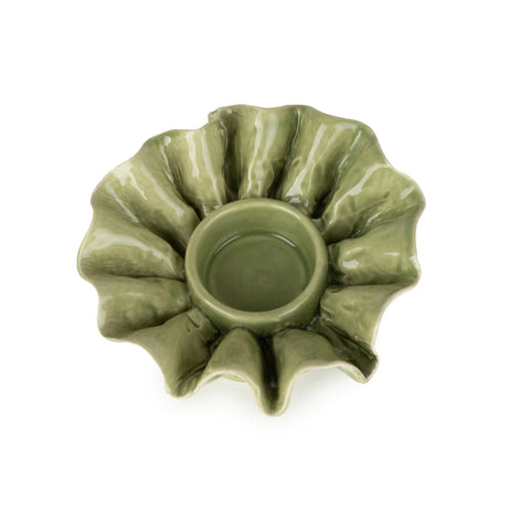 Flower Shaped Tealight Holder - Green