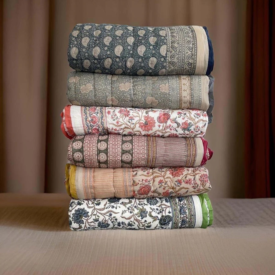 PARI Hand Block Printed Bedspread