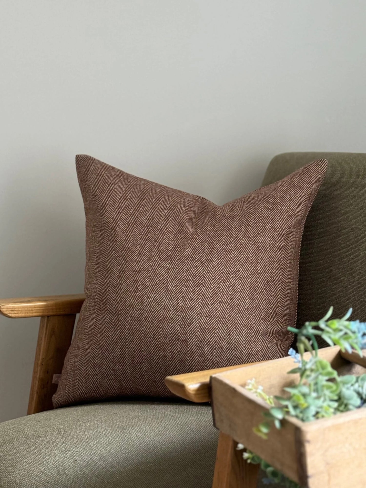 Tia Rust Herringbone Cushion - 3 sizes