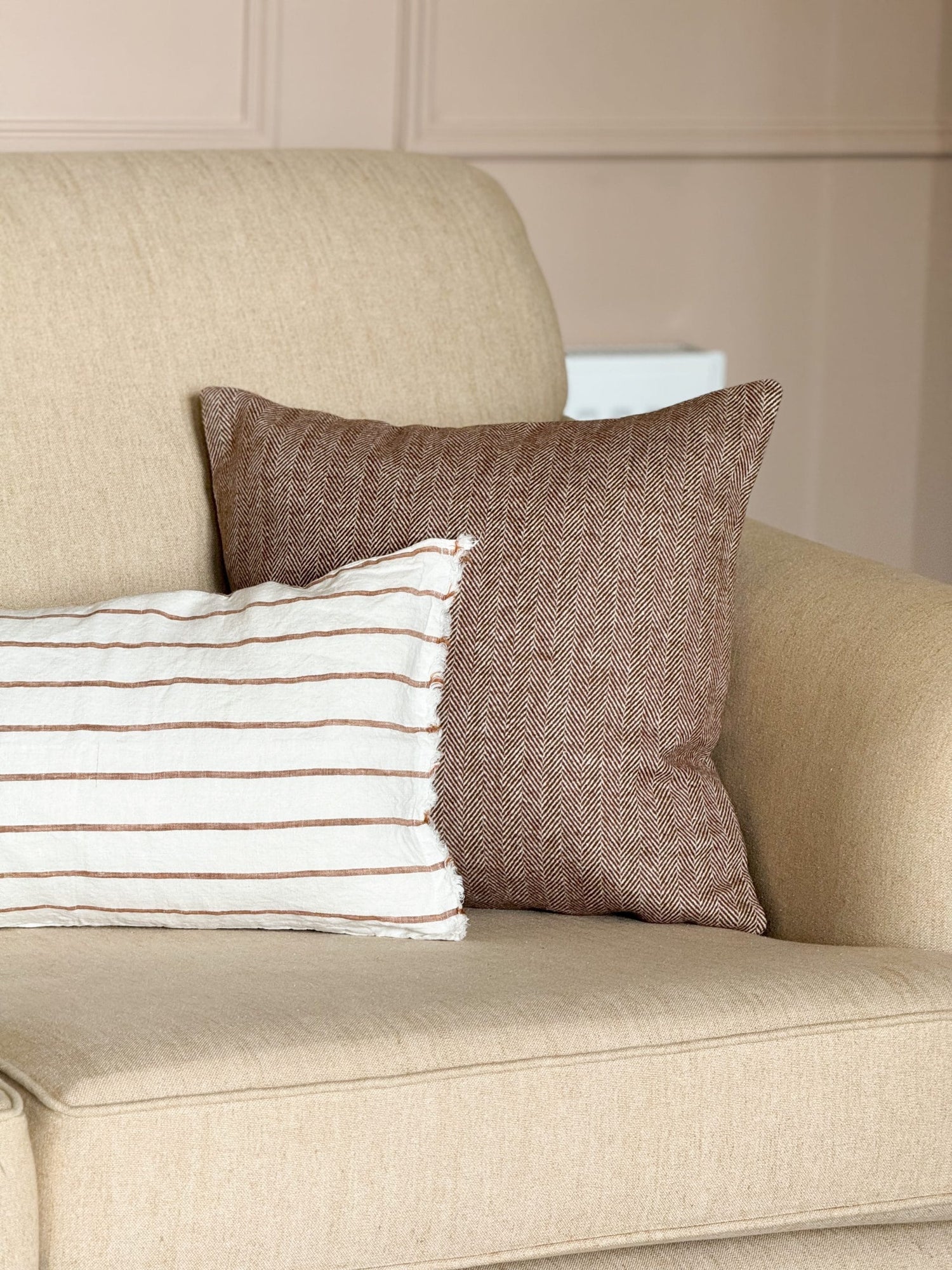 Tia Rust Herringbone Cushion - 3 sizes