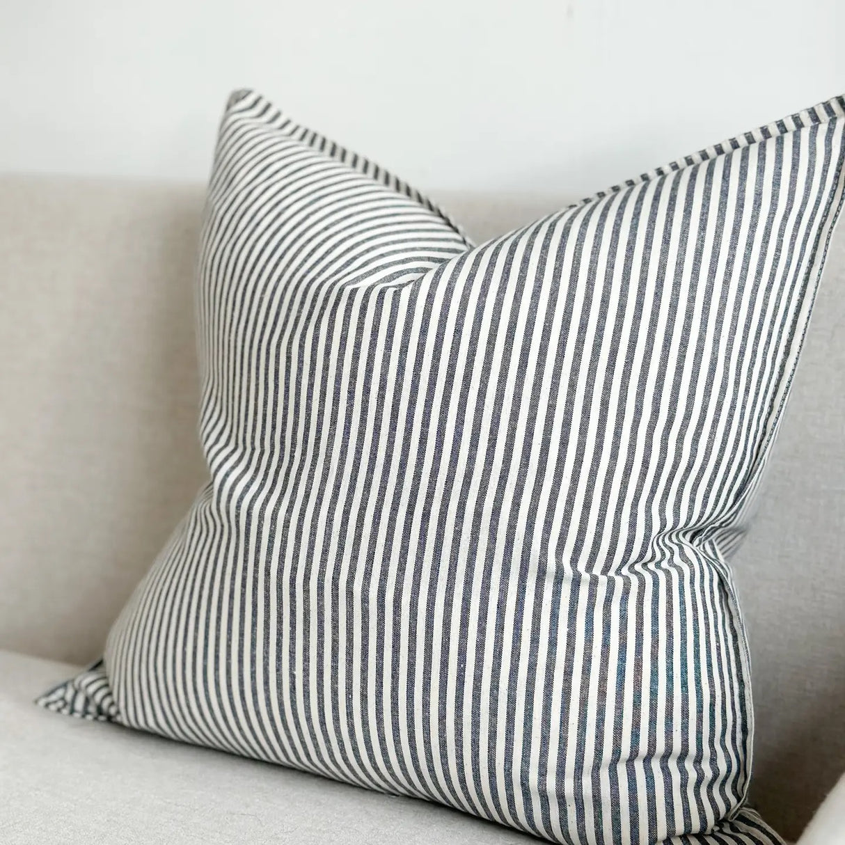 Darcy Cotton Cushion Cover 45cm – Navy Stripe