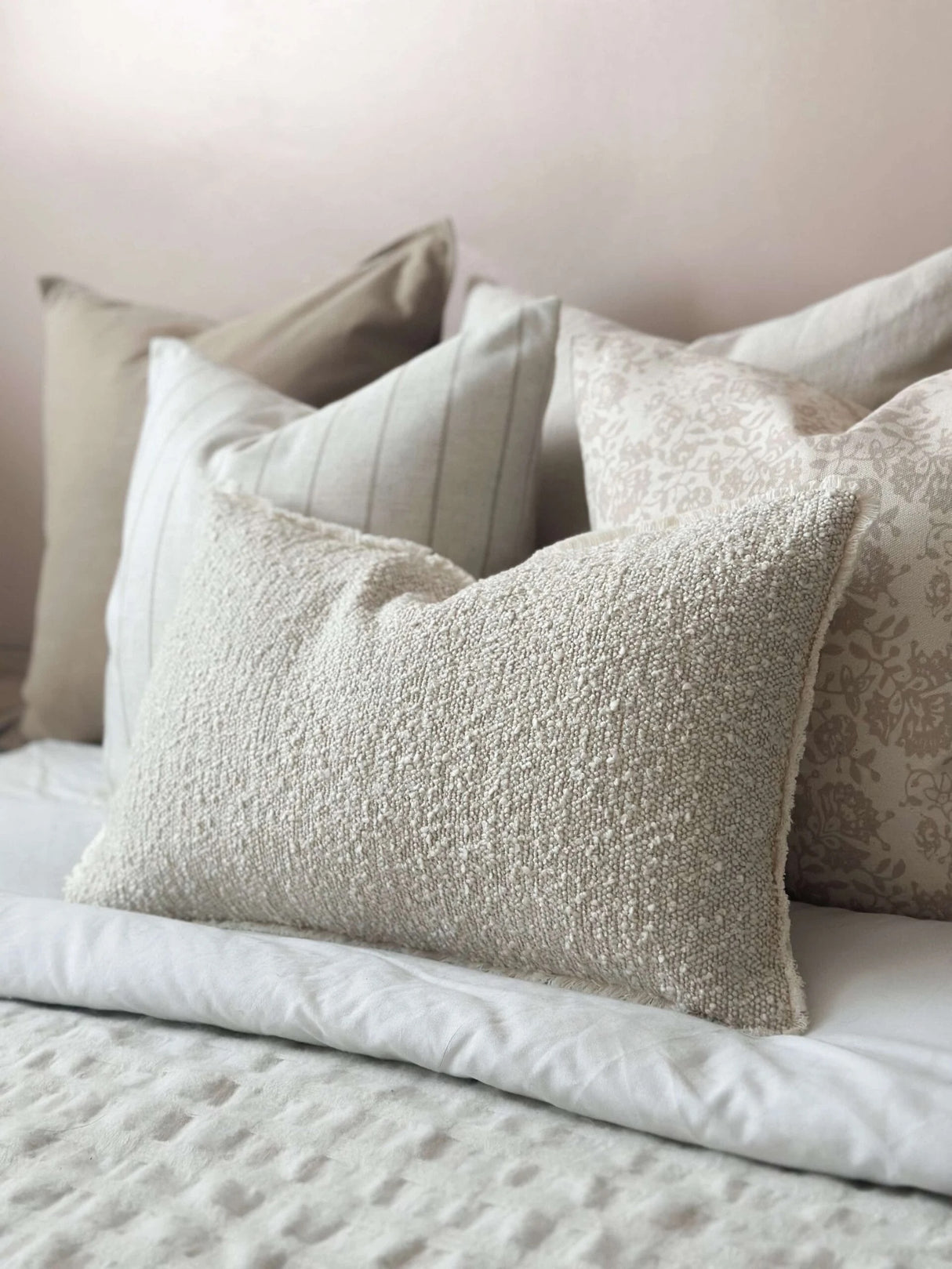 Sofia Cream Boucle Cushion 50x30cm