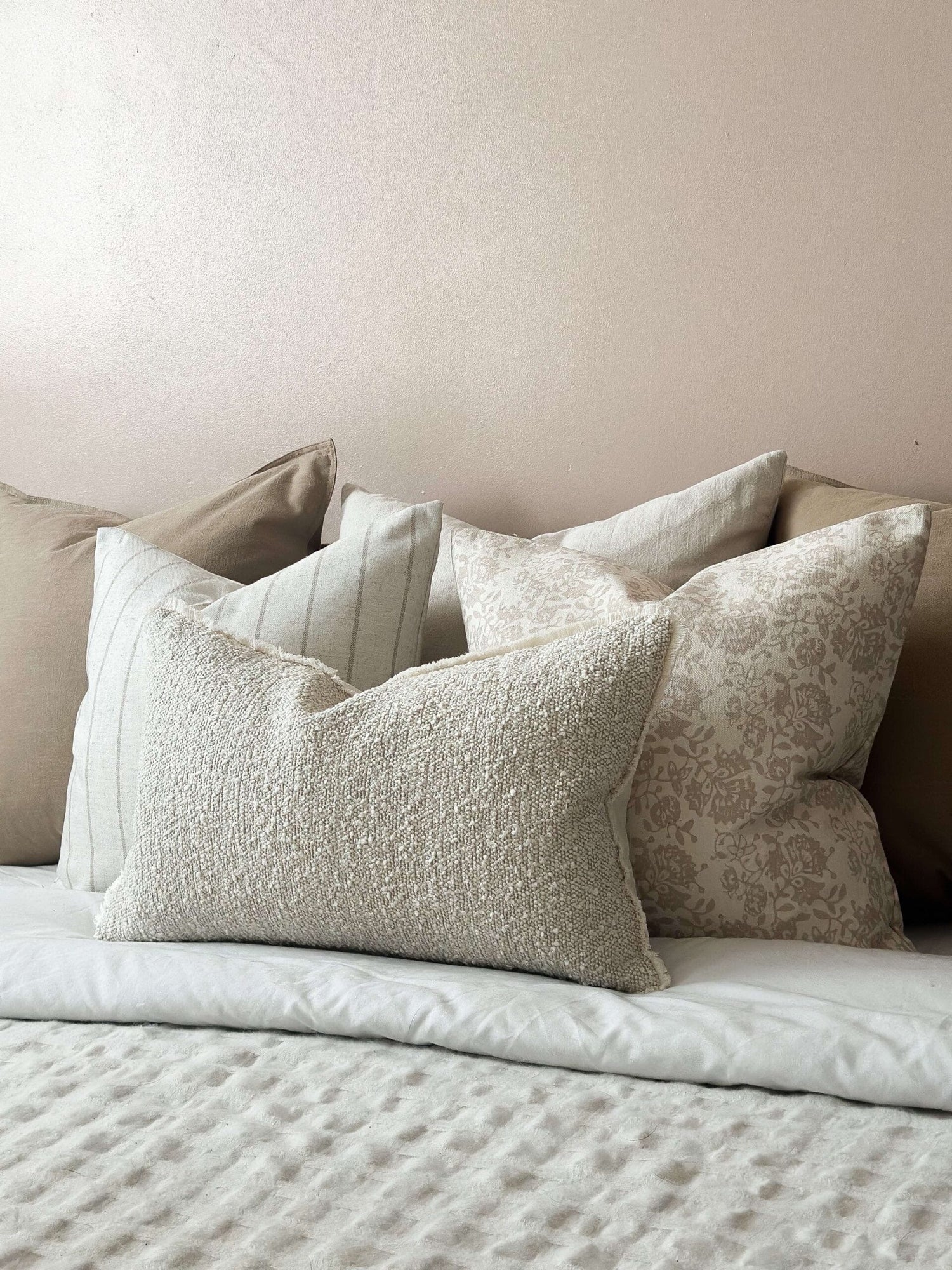 Sofia Cream Boucle Cushion 50x30cm