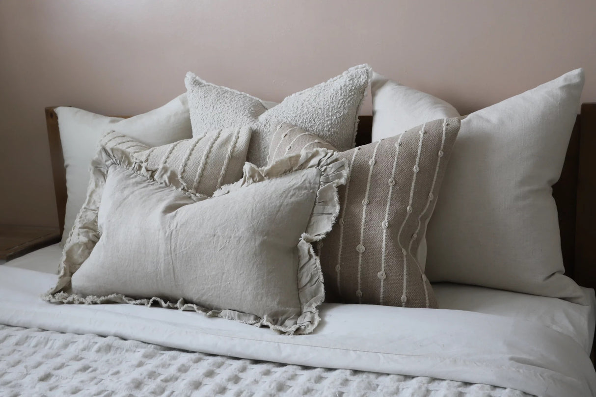 Hallie Natural Ruffle Cushion 50×30cm