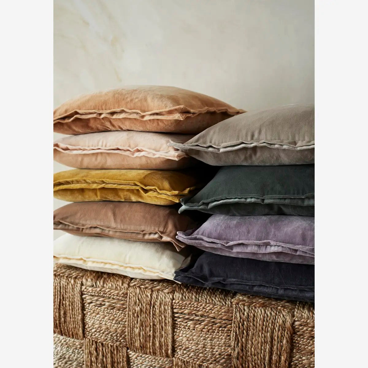 Velvet Cushion Cover in Dusty Blue - Madam Stoltz