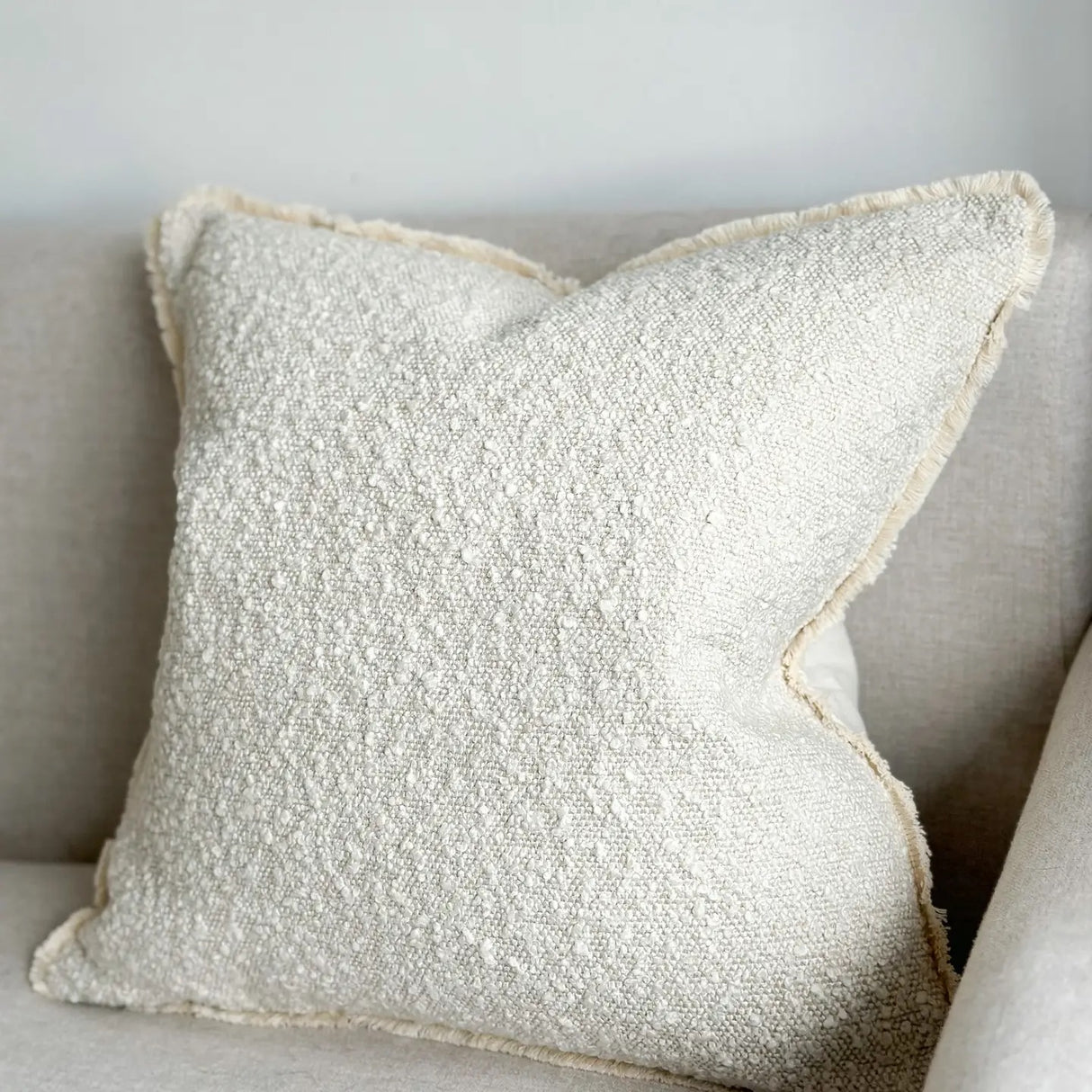 Sofia Cream Boucle Cushion 53cm