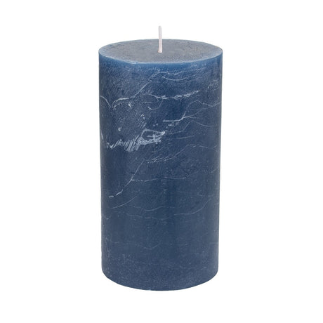 Rustic Pillar Candle Inky Blue 70mm x 130mm - 2 sizes