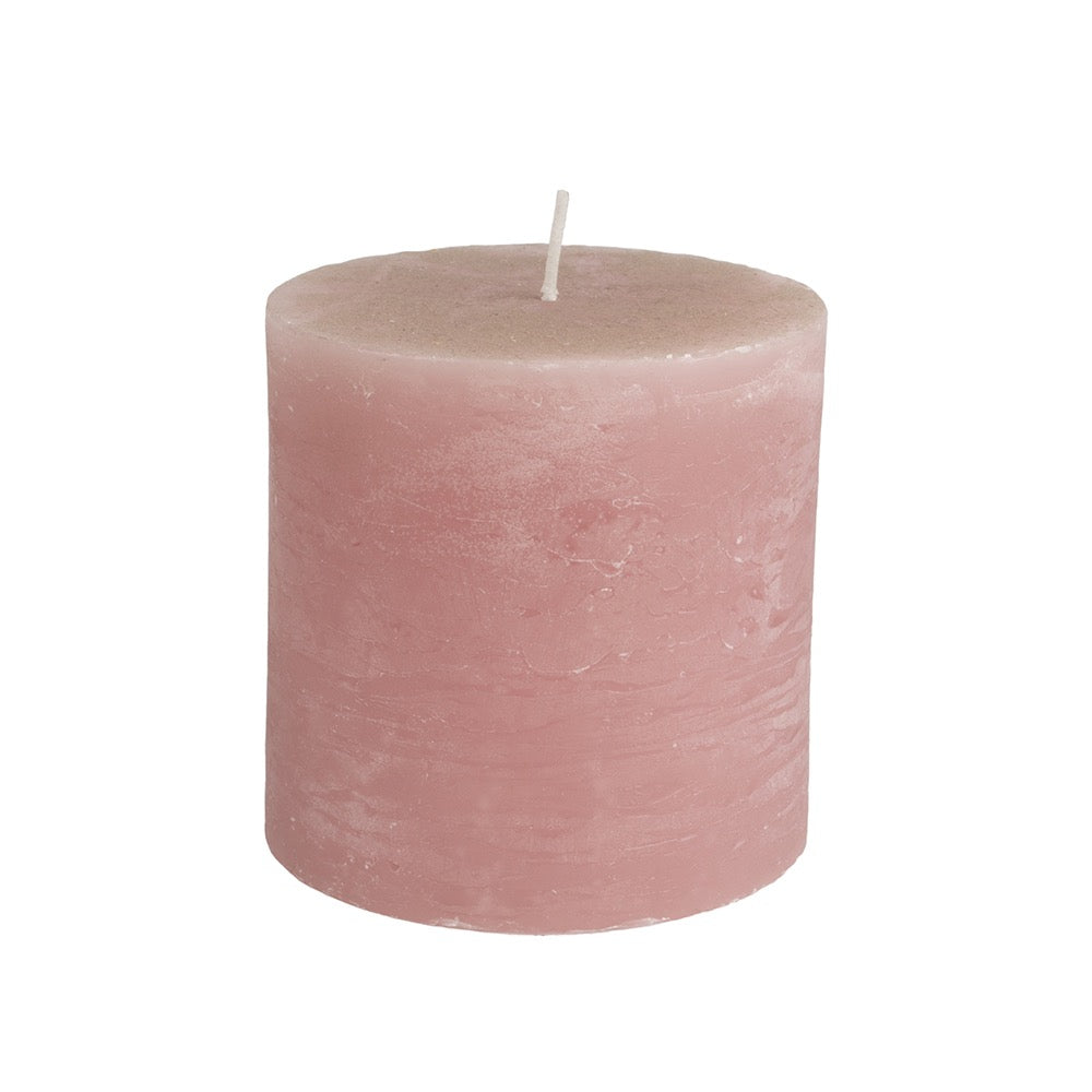 Rustic Pillar Candle Dusky Pink - 3 Sizes
