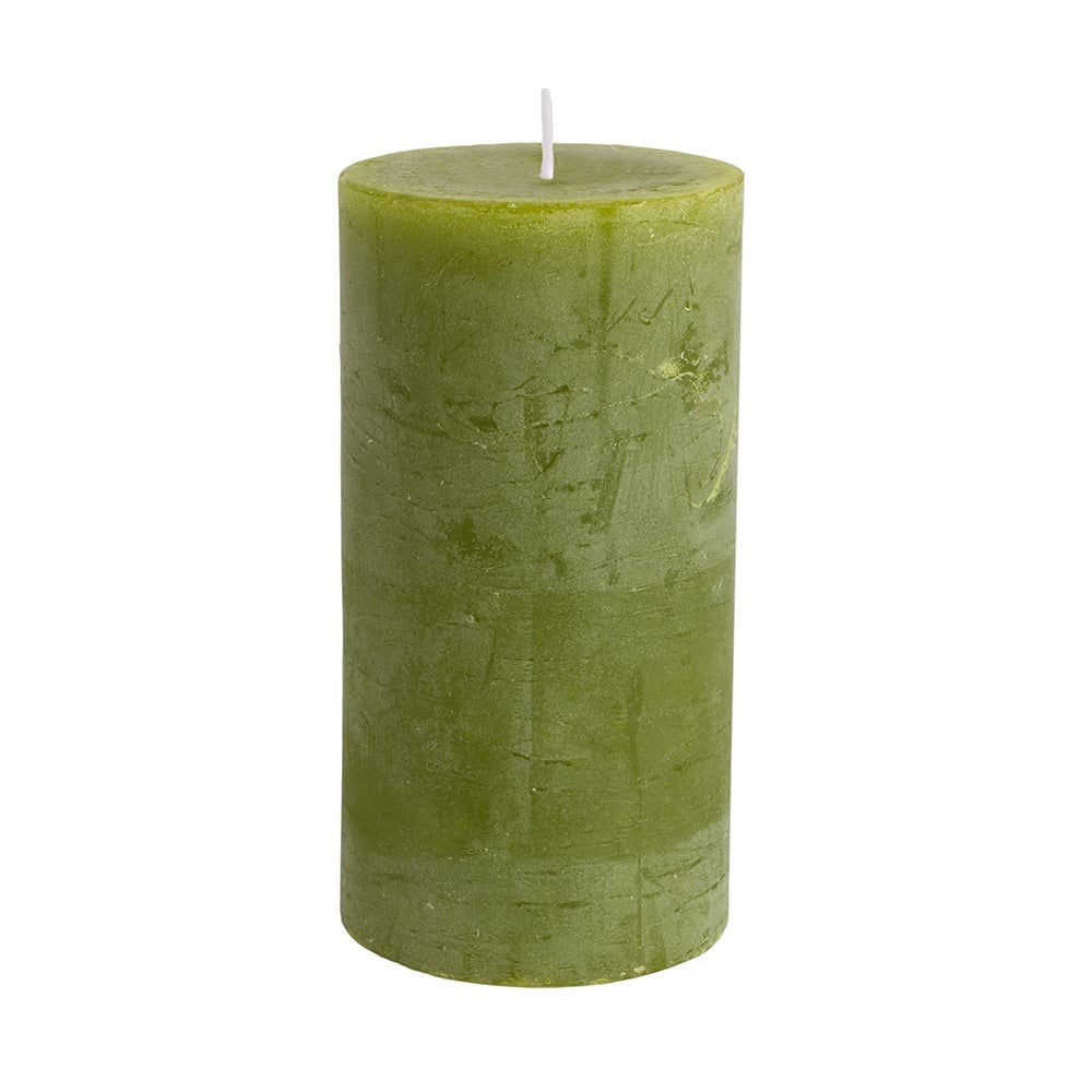 Rustic Pillar Candle Fern Green -  3 Sizes available