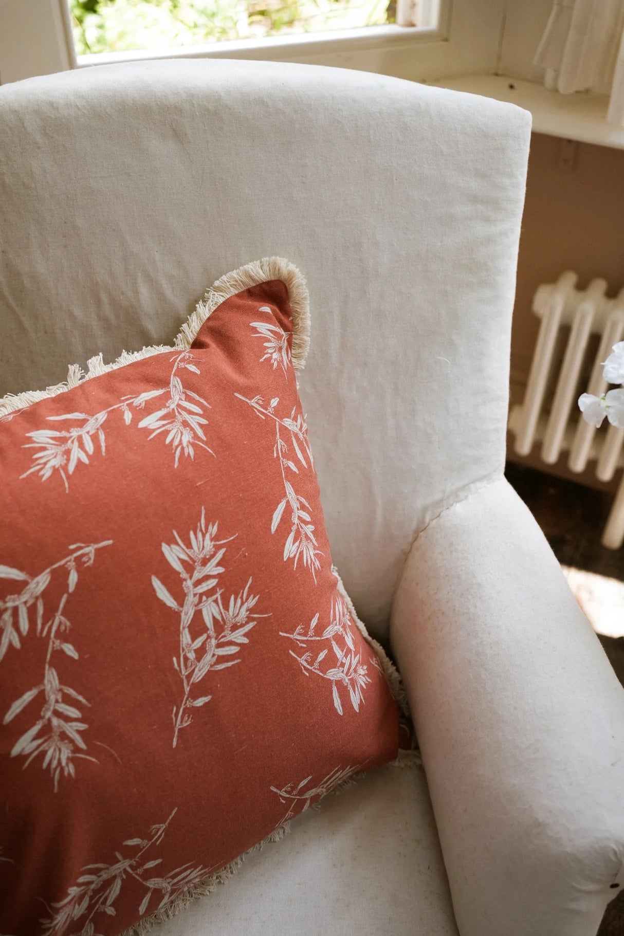Olive Grove Print Cushion 50cm Cinnamon