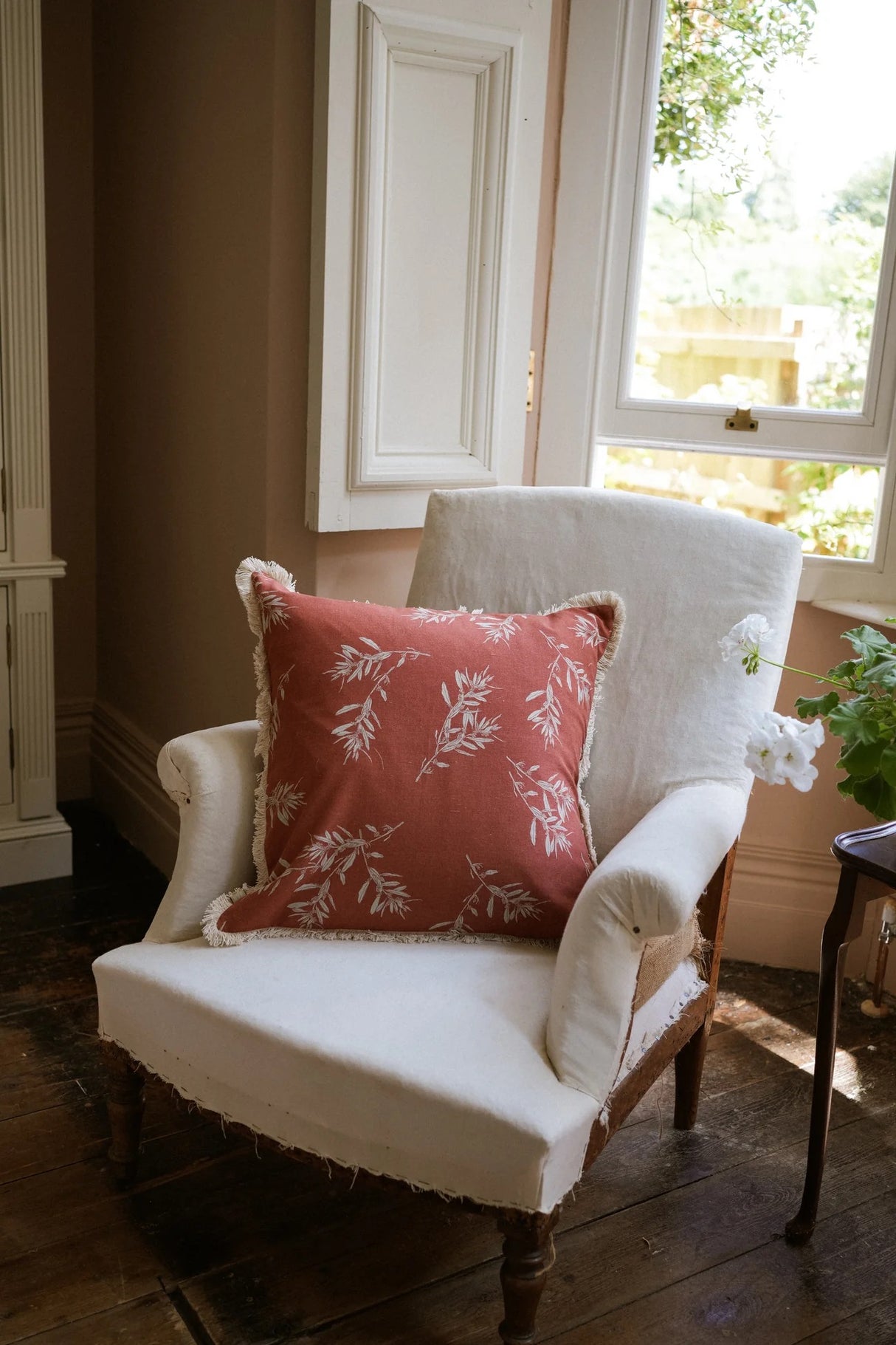 Olive Grove Print Cushion 50cm Cinnamon