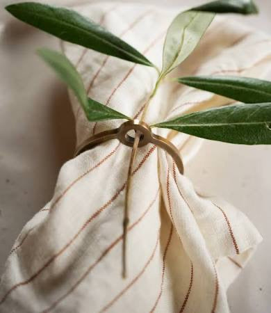 Brass O Napkin Ring Set of 4