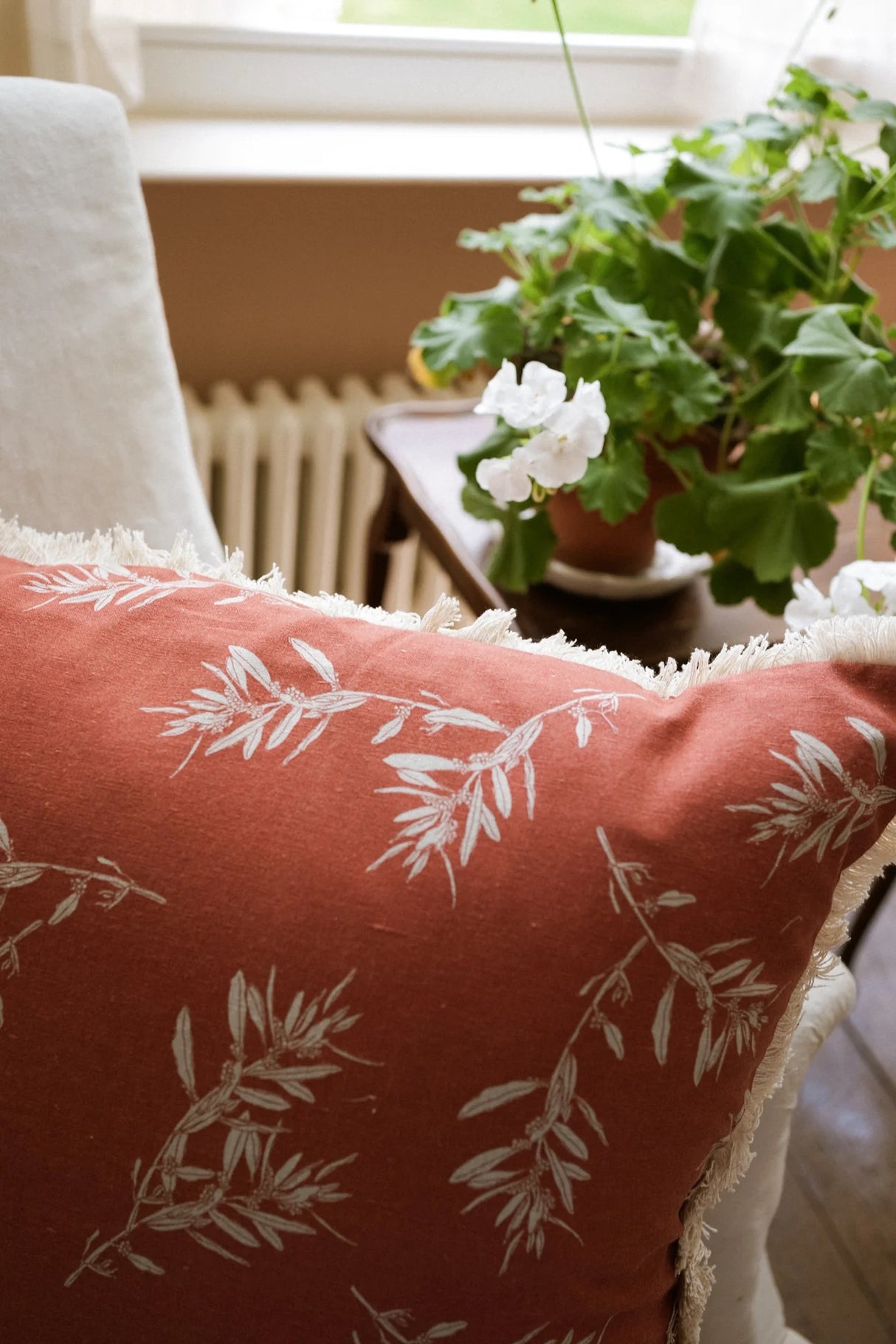 Olive Grove Print Cushion 50cm Cinnamon