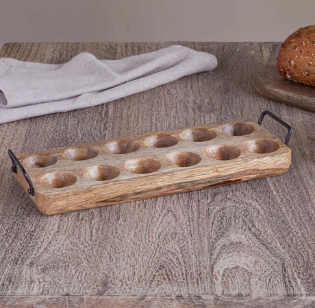 NKUKU - Anda Mango Wood Egg Holder - Natural