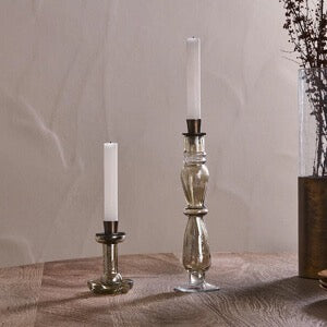 NKUKU - Tharad Recycled Glass Candle Holder - Smoke Lustre