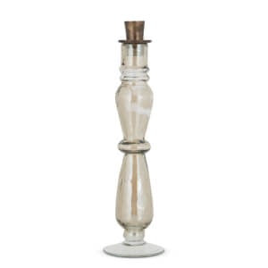 NKUKU - Tharad Recycled Glass Candle Holder - Smoke Lustre