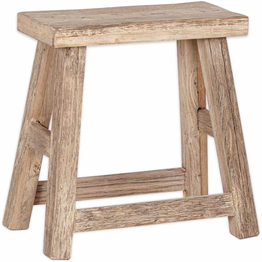 NKUKU - Ibo Reclaimed Wood Low Stool - Natural